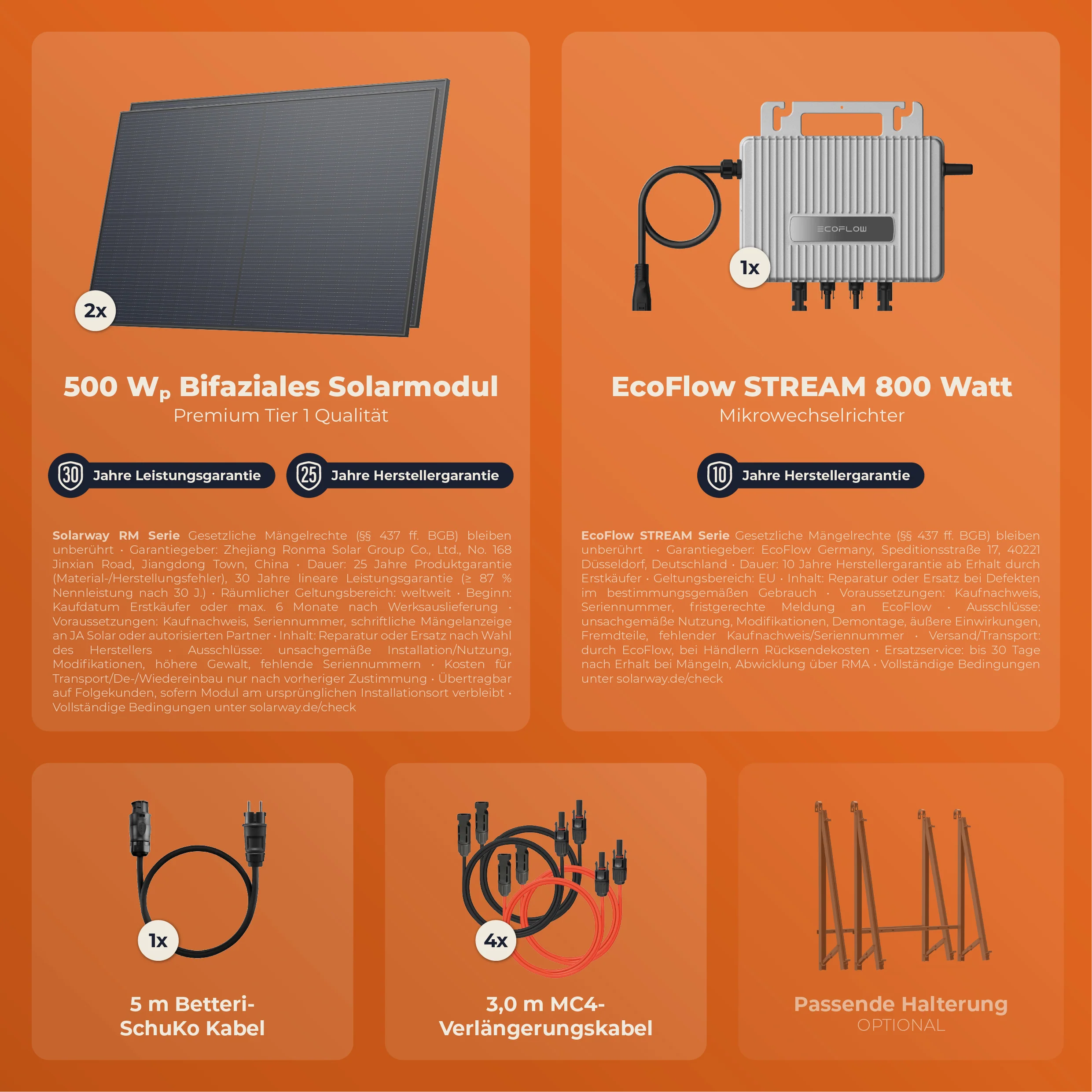 SOLARWAY Balkonkraftwerk 1000W | Ecoflow Stream 800 - Image 7