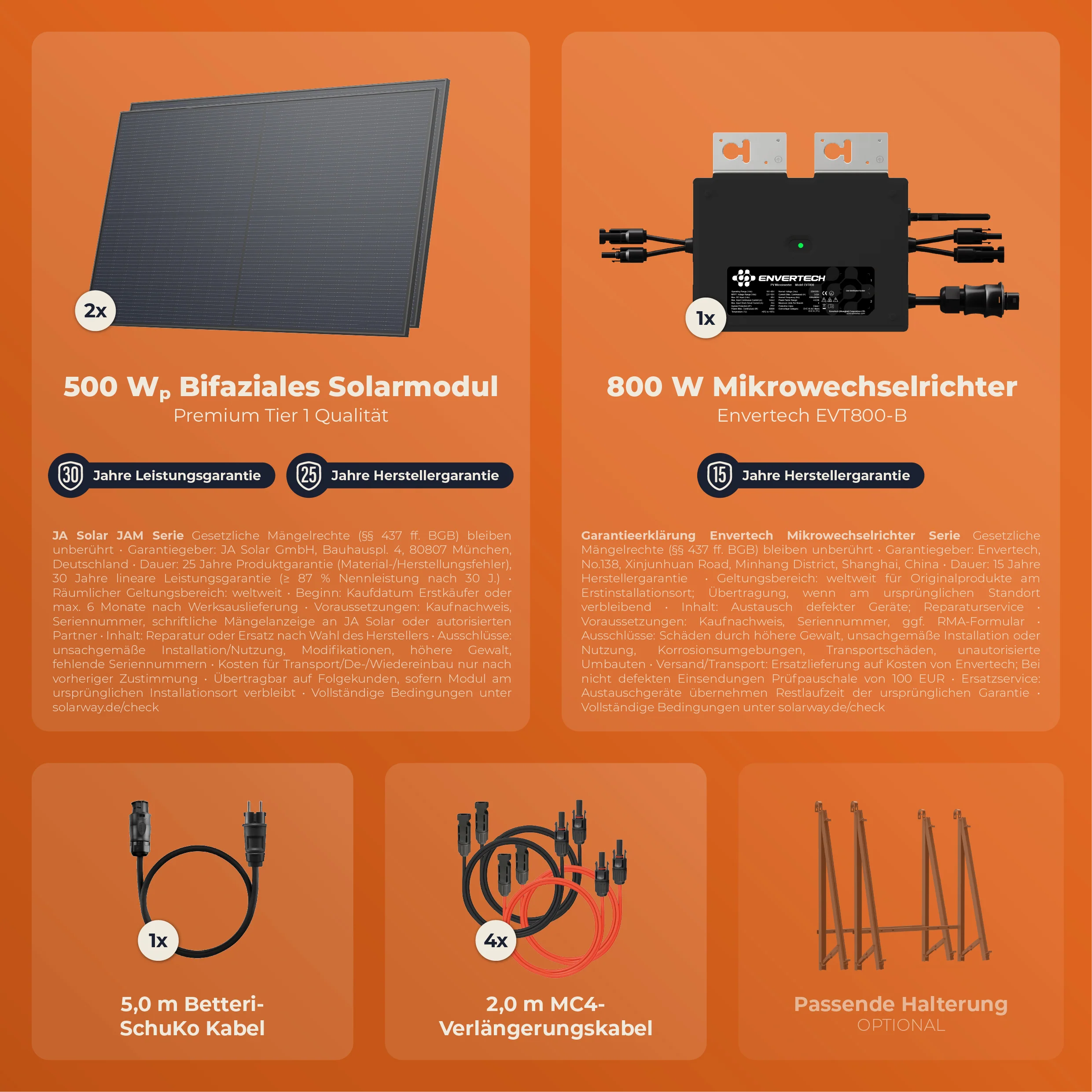 SOLARWAY Balkonkraftwerk 1000W | Envertech EVT 800 - Image 4