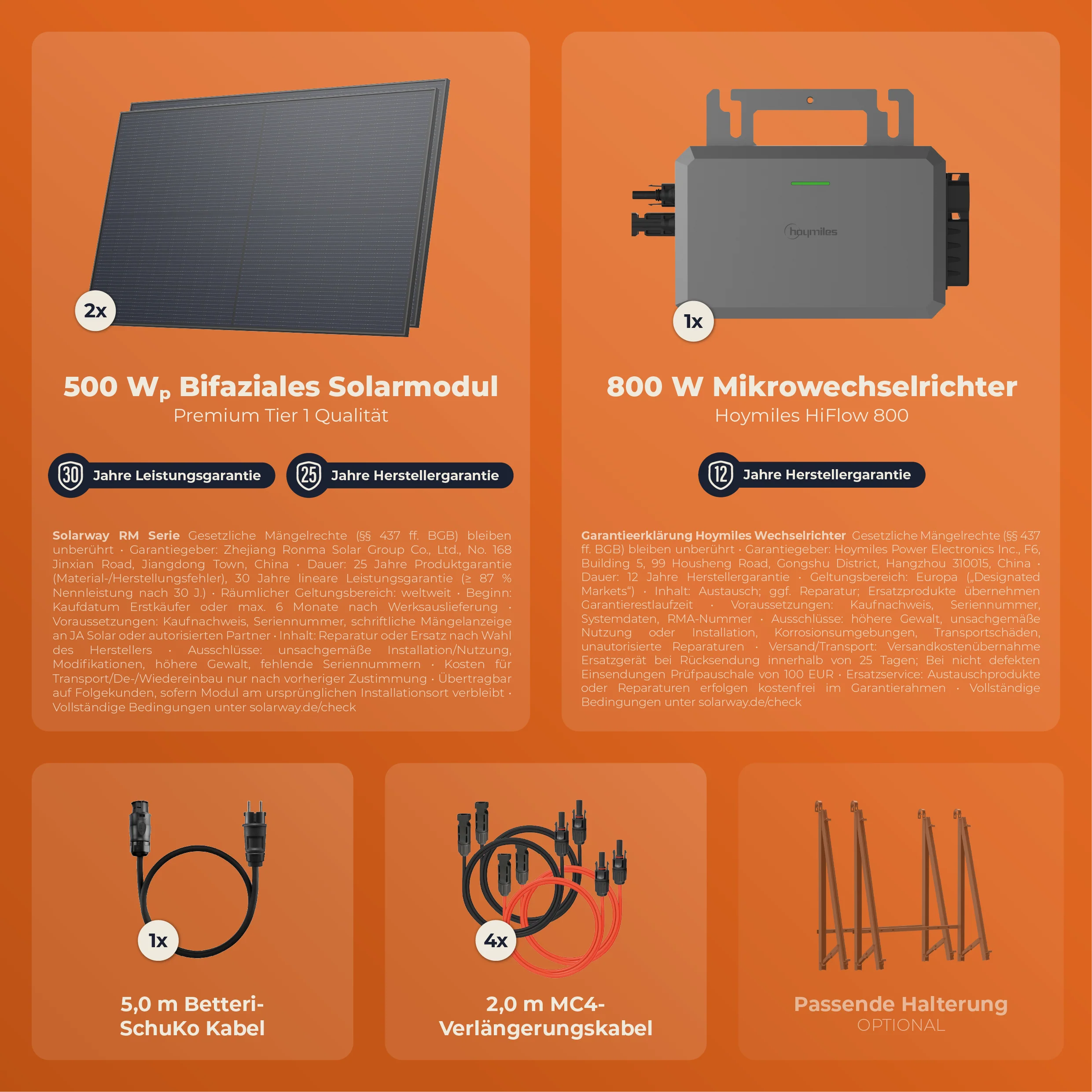 SOLARWAY Balkonkraftwerk 1000W | Hoymiles Hiflow 800 - Image 4