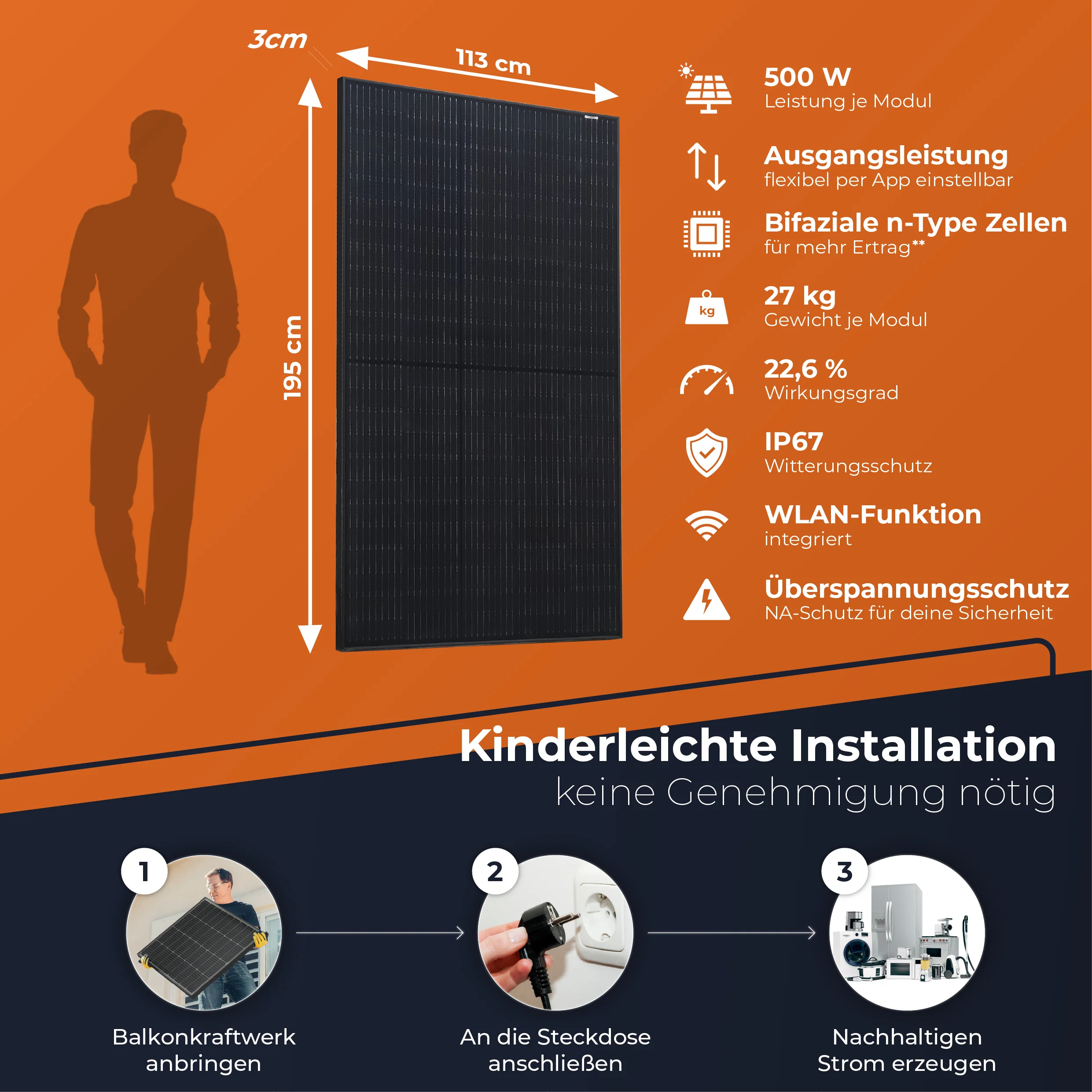 SOLARWAY Balkonkraftwerk 2000W | Envertech EVT 800 - Image 7
