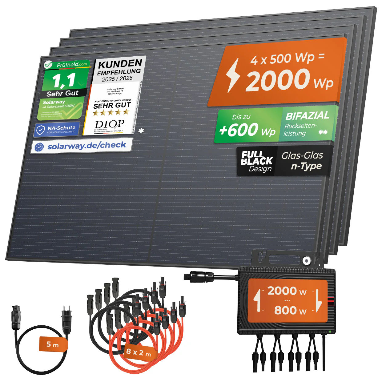 Balkonkraftwerk 2000 Watt | Envertech 2000 Watt