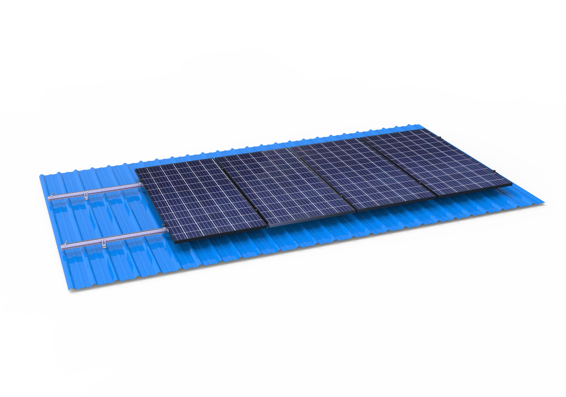 Solarway Balkonkraftwerk Stockschraube Halterung für Solarpanel | Blechdach, Holzdach, Welldach Befestigung für 2 Solarmodule vertikal Halterung Set | Schwarz - Image 3
