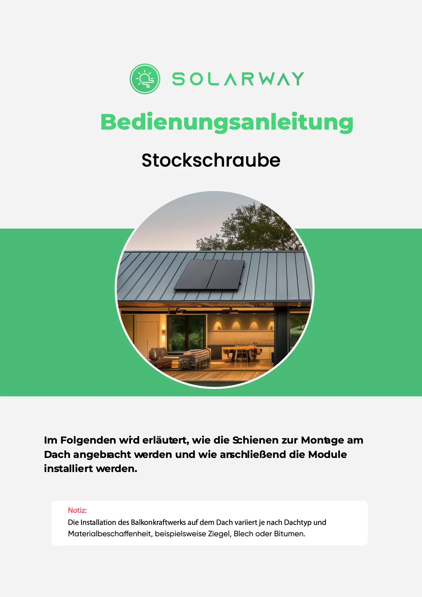 Solarway Balkonkraftwerk Stockschraube Halterung für Solarpanel | Blechdach, Holzdach, Welldach Befestigung für 2 Solarmodule vertikal Halterung Set | Schwarz - Image 4