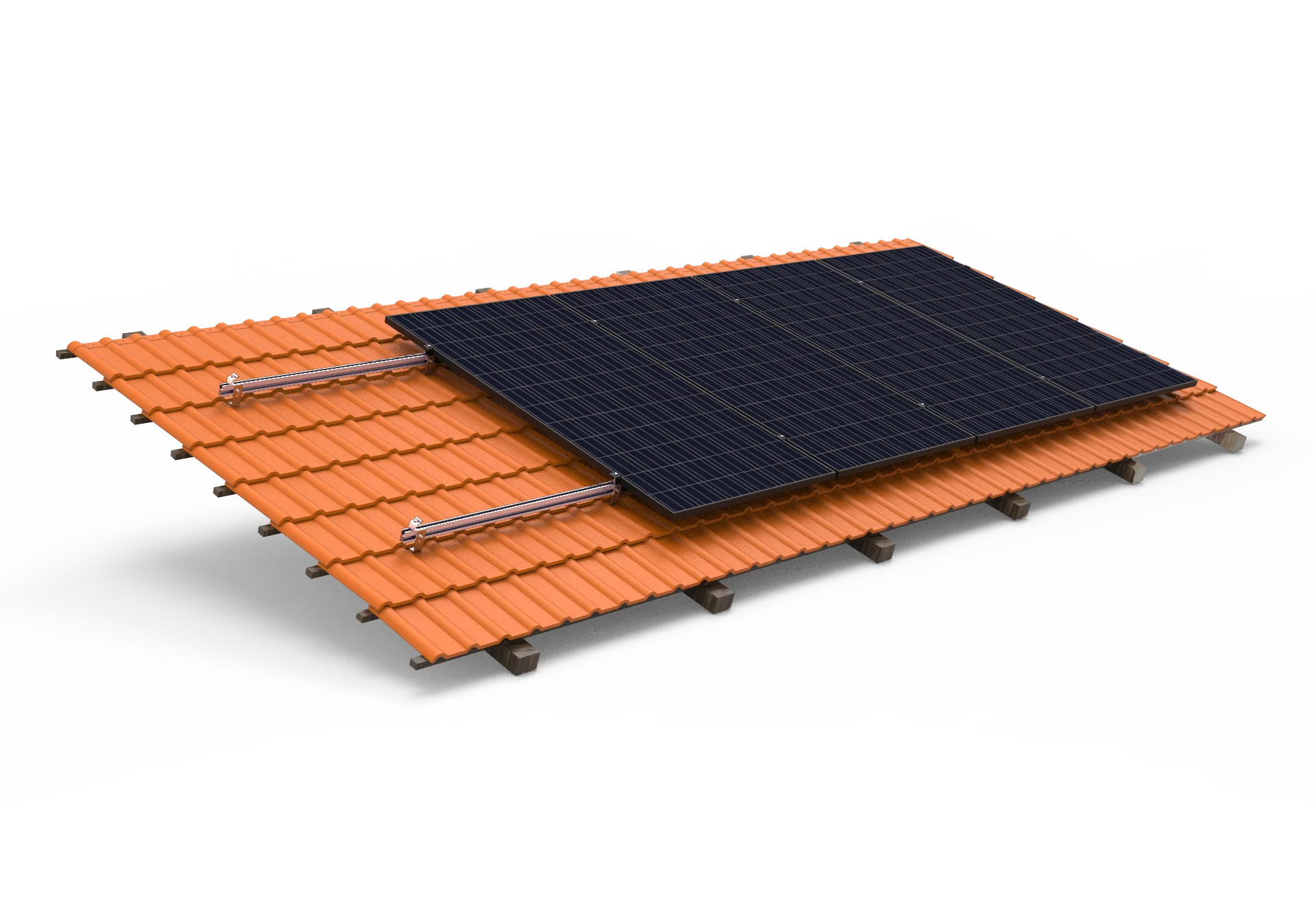 Solarway Balkonkraftwerk Ziegeldach Halterung für Solarpanel | Ziegeldach Befestigung für 2 Solarmodule vertikal Halterung Set | Schwarz - Image 3