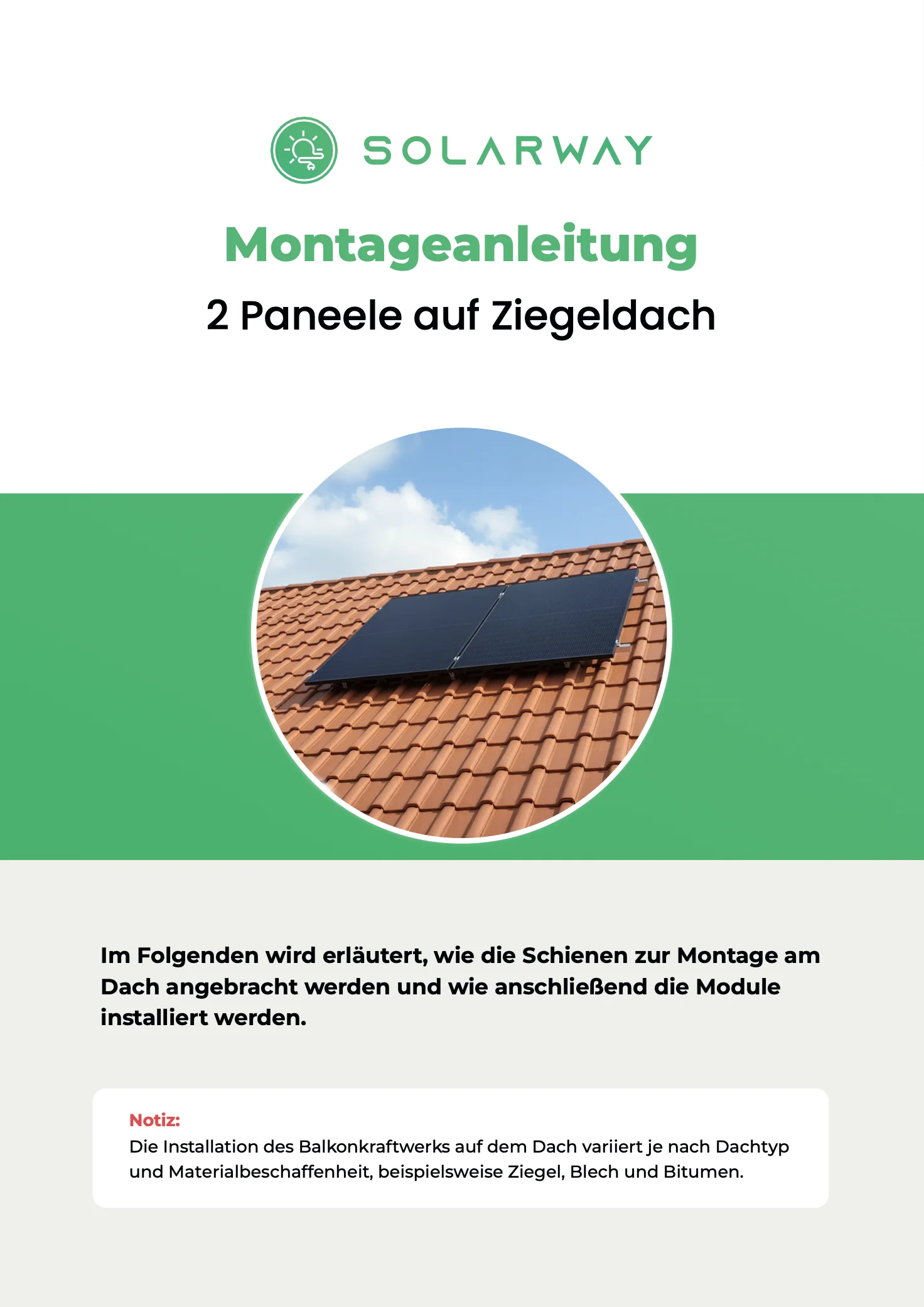 Solarway Balkonkraftwerk Ziegeldach Halterung für Solarpanel | Ziegeldach Befestigung für 2 Solarmodule vertikal Halterung Set | Schwarz - Image 4