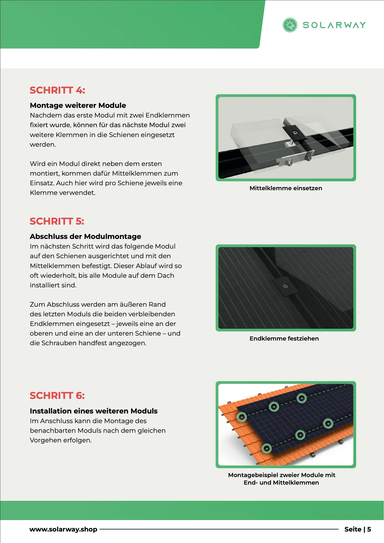 Solarway Balkonkraftwerk Ziegeldach Halterung für Solarpanel | Ziegeldach Befestigung für 2 Solarmodule vertikal Halterung Set | Schwarz - Image 7