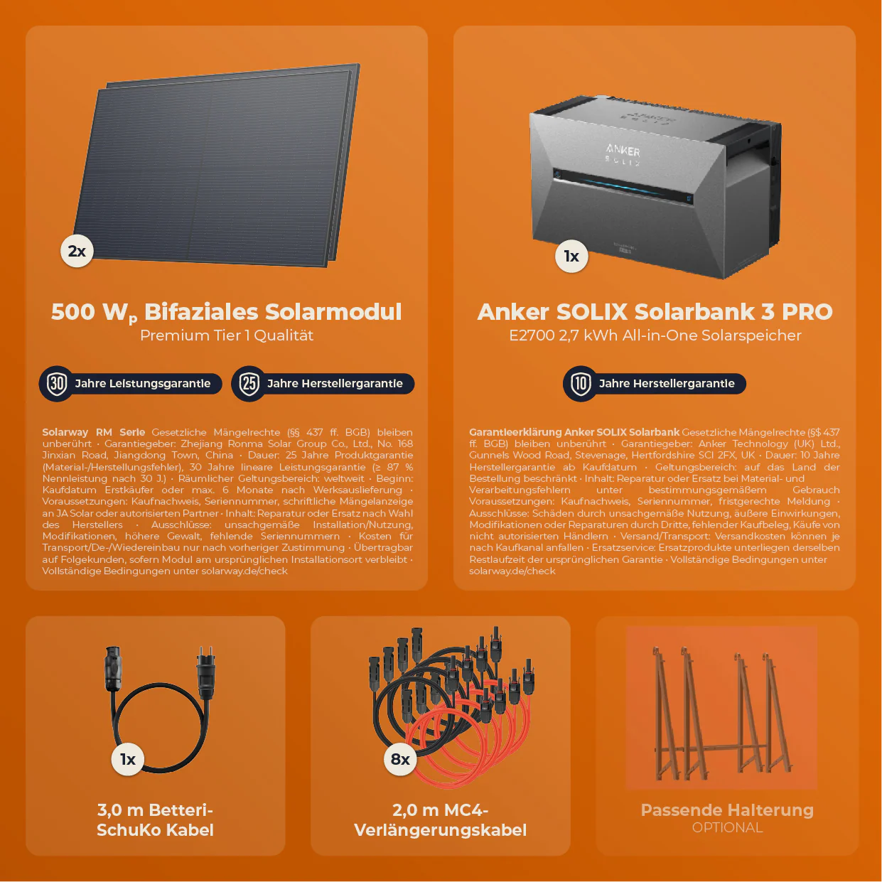 SOLARWAY Balkonkraftwerk 1000 Watt | Anker SOLIX Solarbank 3 E2700 Pro 2,7 kWh Speicher - Image 8