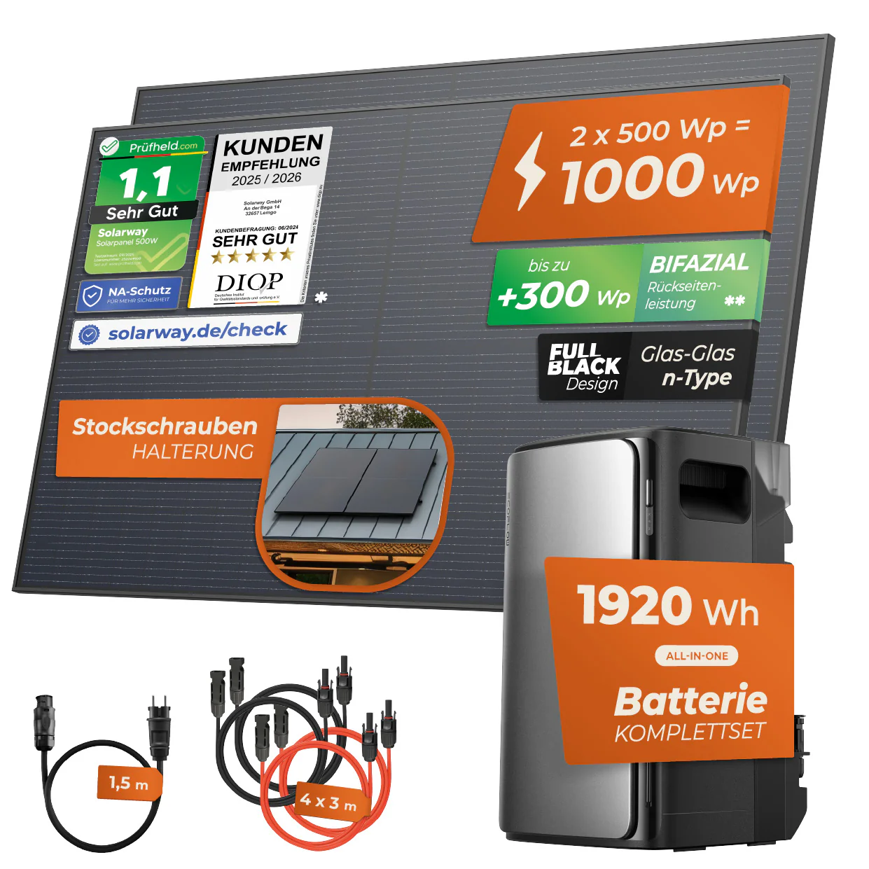 SOLARWAY Balkonkraftwerk 1000 Watt Max | EcoFlow STREAM Max 1920 Wh Speicher - Image 13