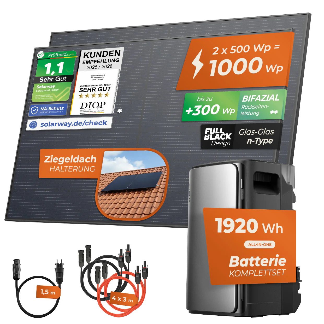 SOLARWAY Balkonkraftwerk 1000 Watt Max | EcoFlow STREAM Max 1920 Wh Speicher - Image 14