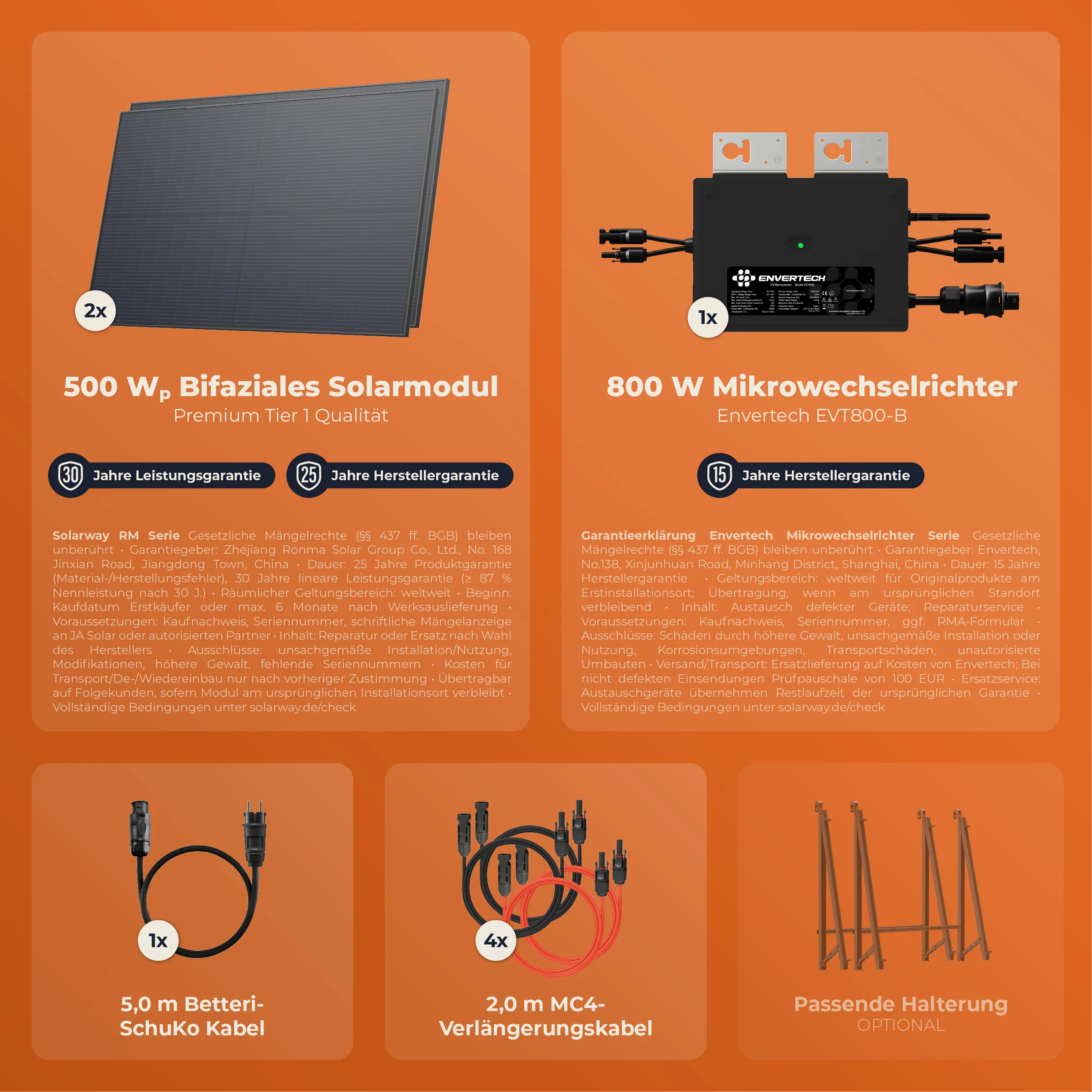 SOLARWAY Balkonkraftwerk 1000 Watt | Envertech 600/800 Watt - Image 4