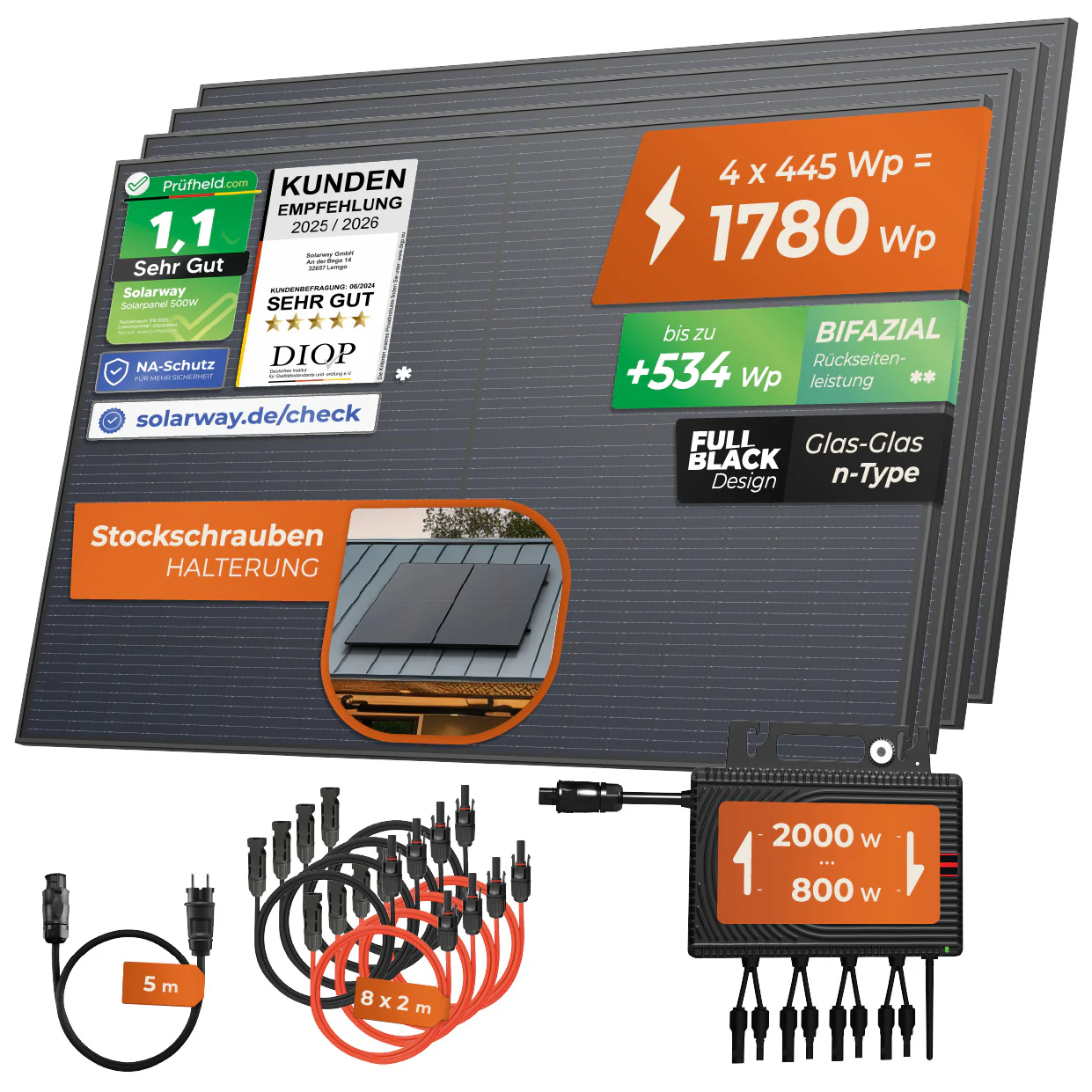 SOLARWAY Balkonkraftwerk 1780 Watt | Envertech 2000 Watt | inkl. App & WiFi - Image 10