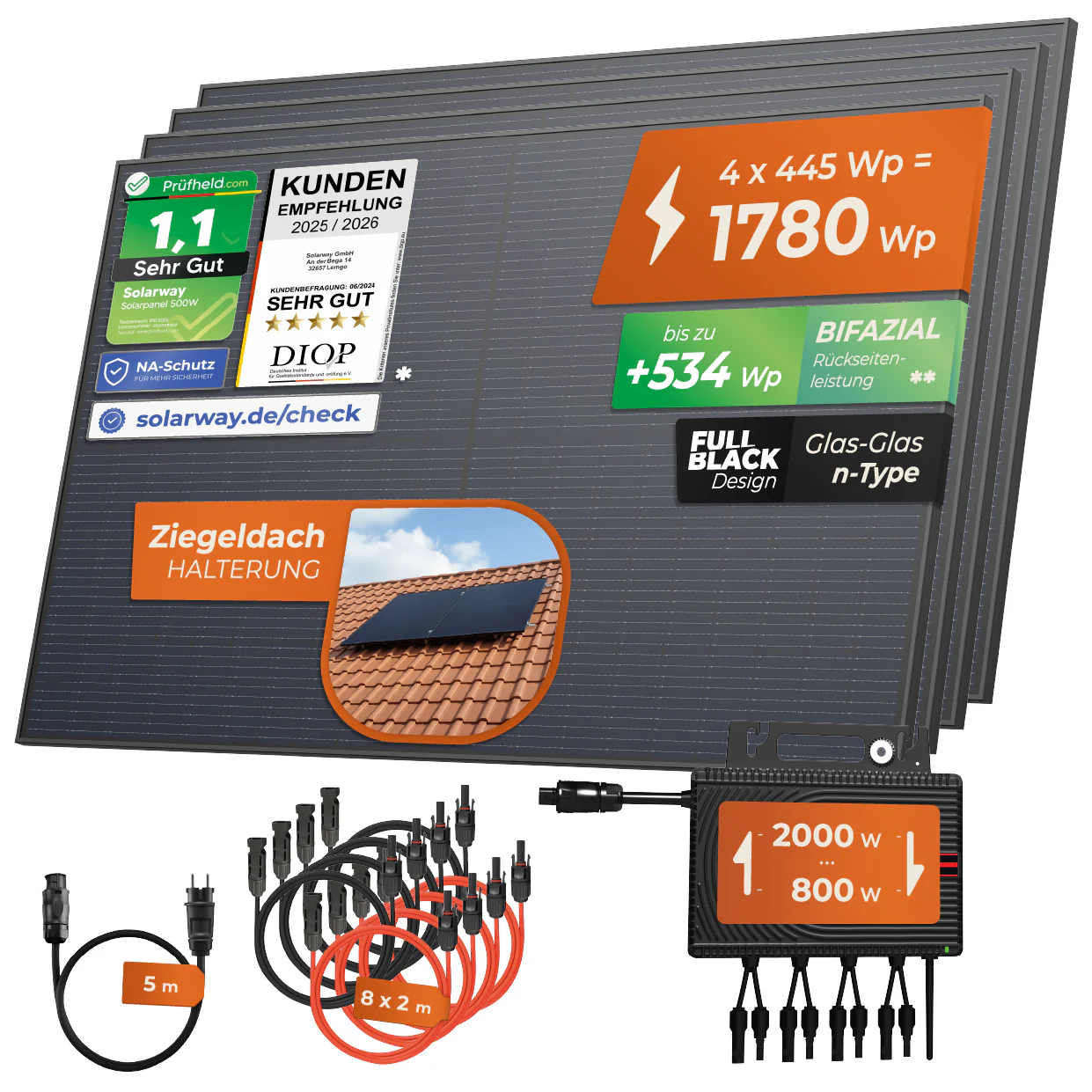 SOLARWAY Balkonkraftwerk 1780 Watt | Envertech 2000 Watt | inkl. App & WiFi - Image 11