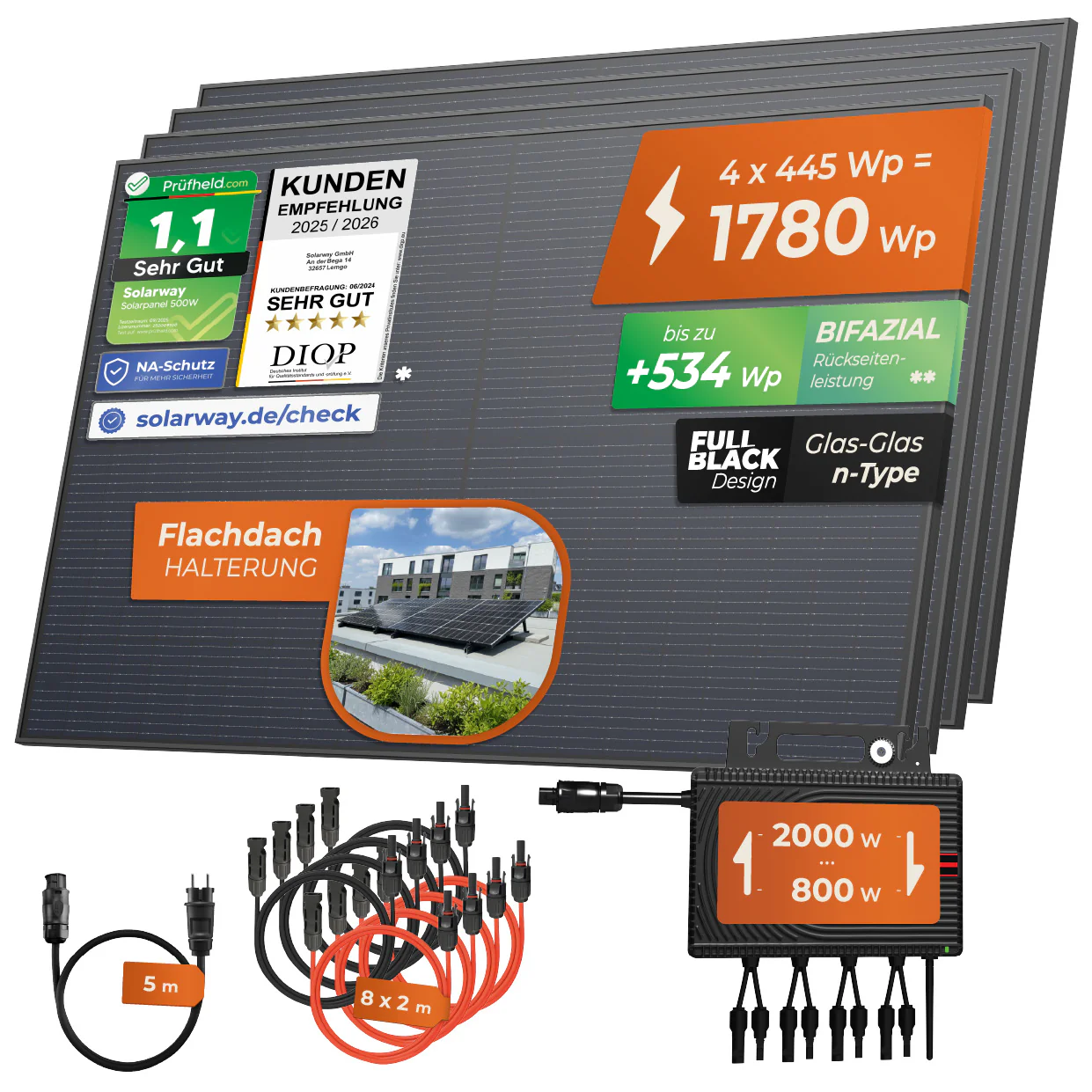 SOLARWAY Balkonkraftwerk 1780 Watt | Envertech 2000 Watt | inkl. App & WiFi - Image 9