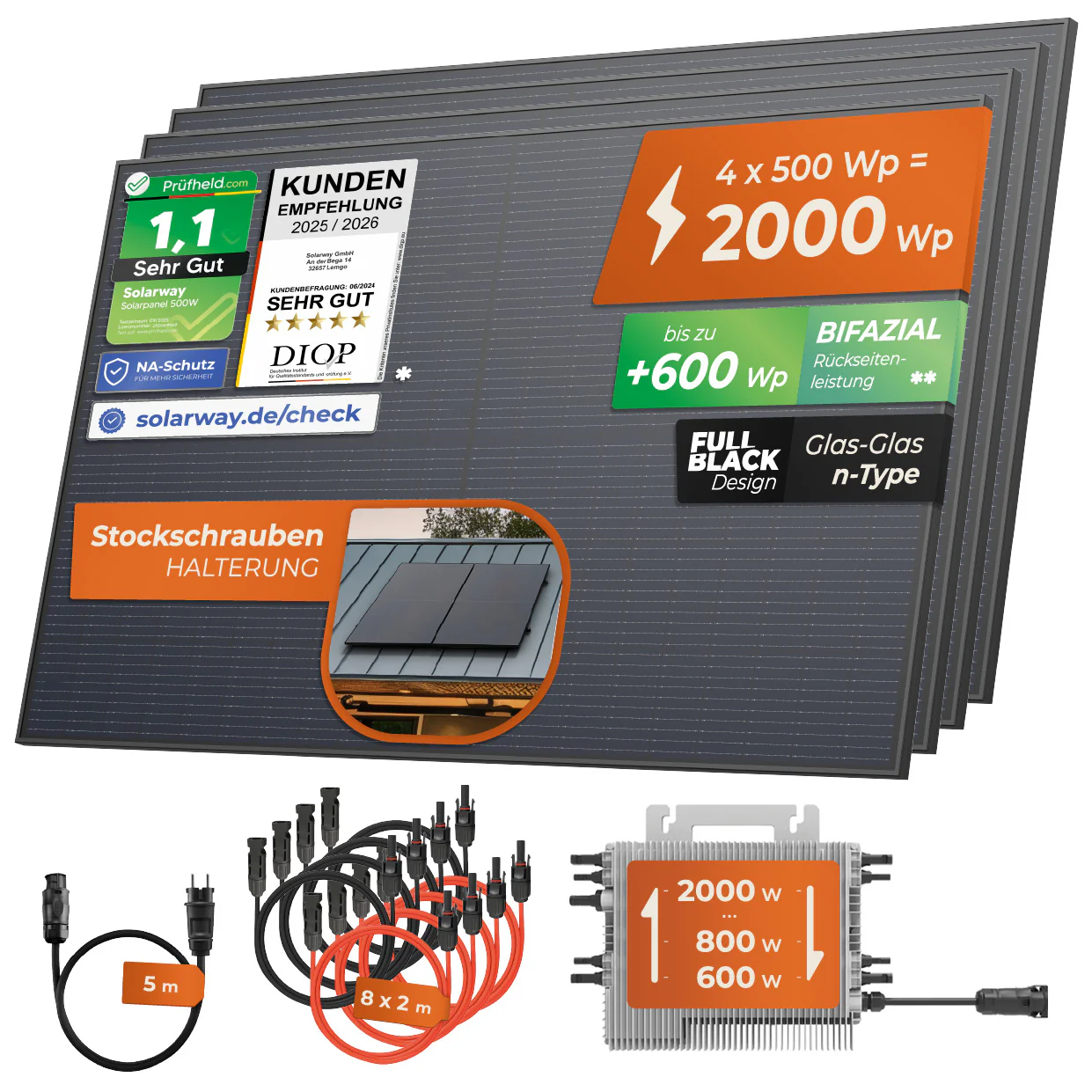 SOLARWAY Balkonkraftwerk 2000 Watt | Deye 2000 Watt - Image 10