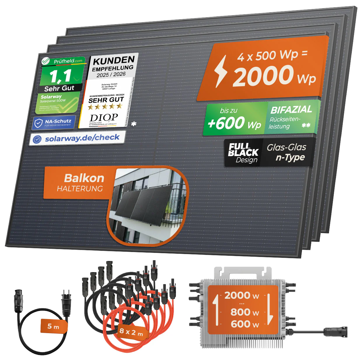 SOLARWAY Balkonkraftwerk 2000 Watt | Deye 2000 Watt - Image 8