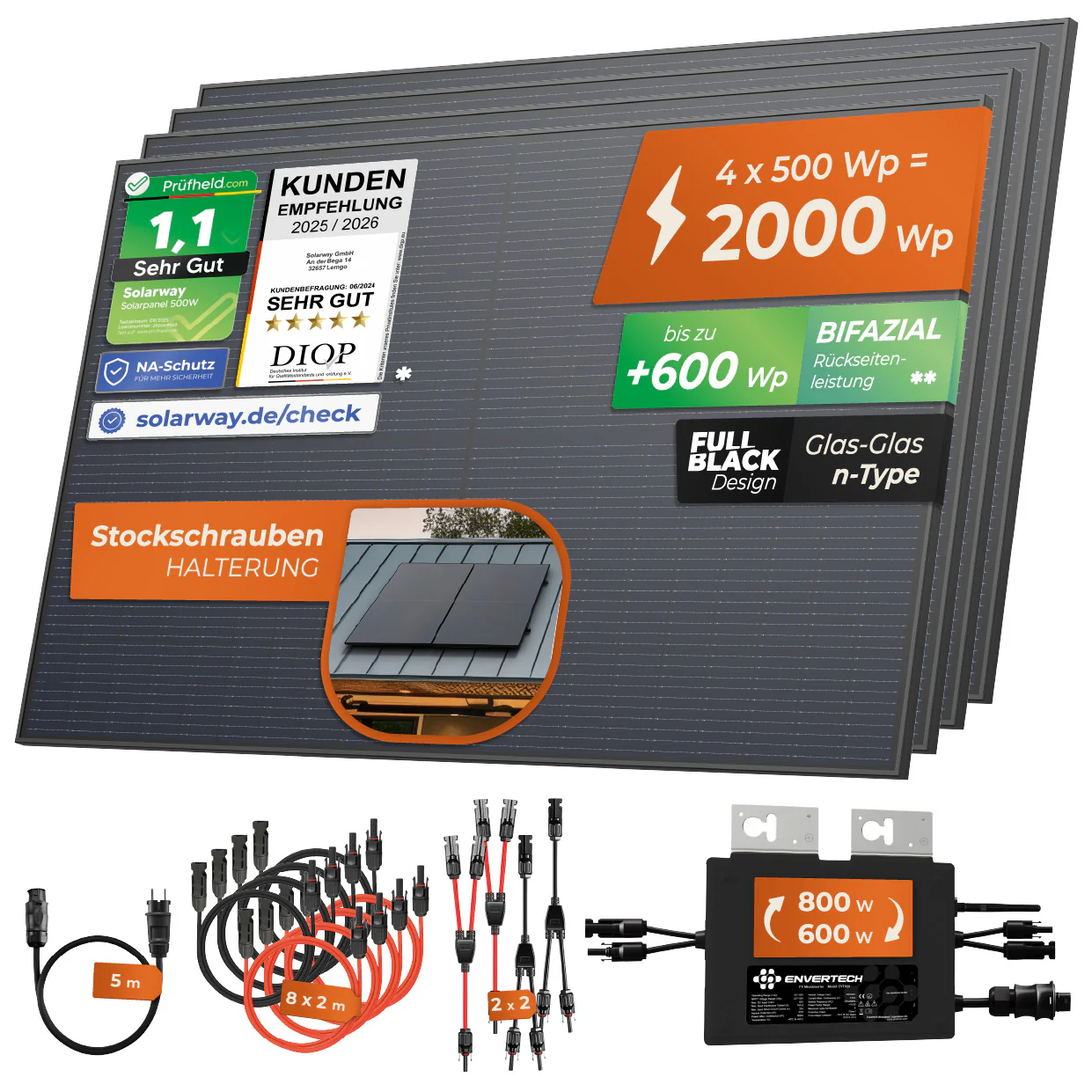 SOLARWAY Balkonkraftwerk 2000 Watt | Envertech 800 Watt - Image 10
