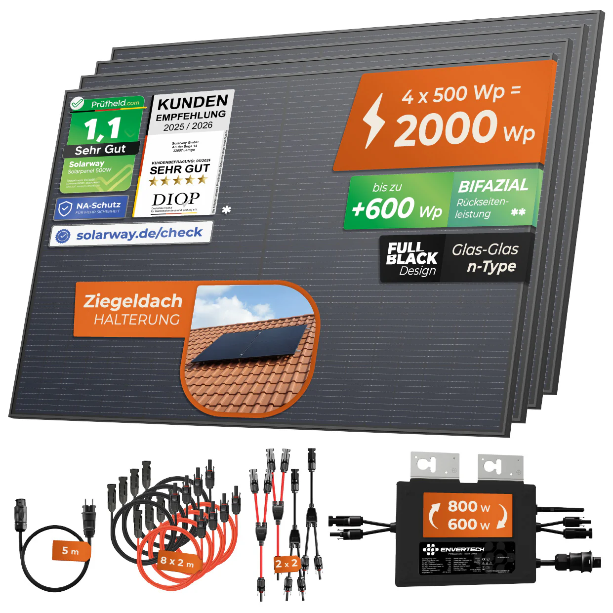 SOLARWAY Balkonkraftwerk 2000 Watt | Envertech 800 Watt - Image 11
