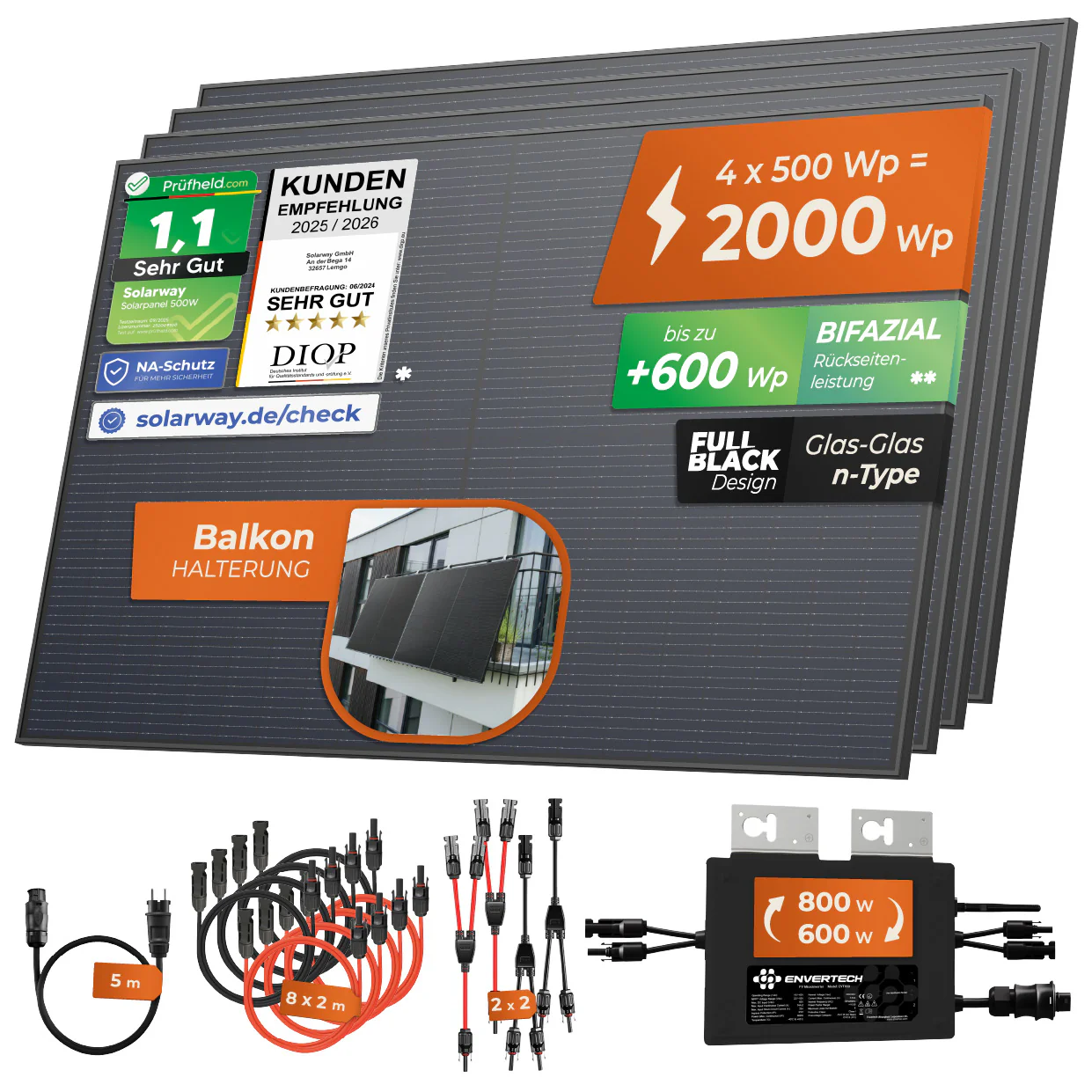 SOLARWAY Balkonkraftwerk 2000 Watt | Envertech 800 Watt - Image 8