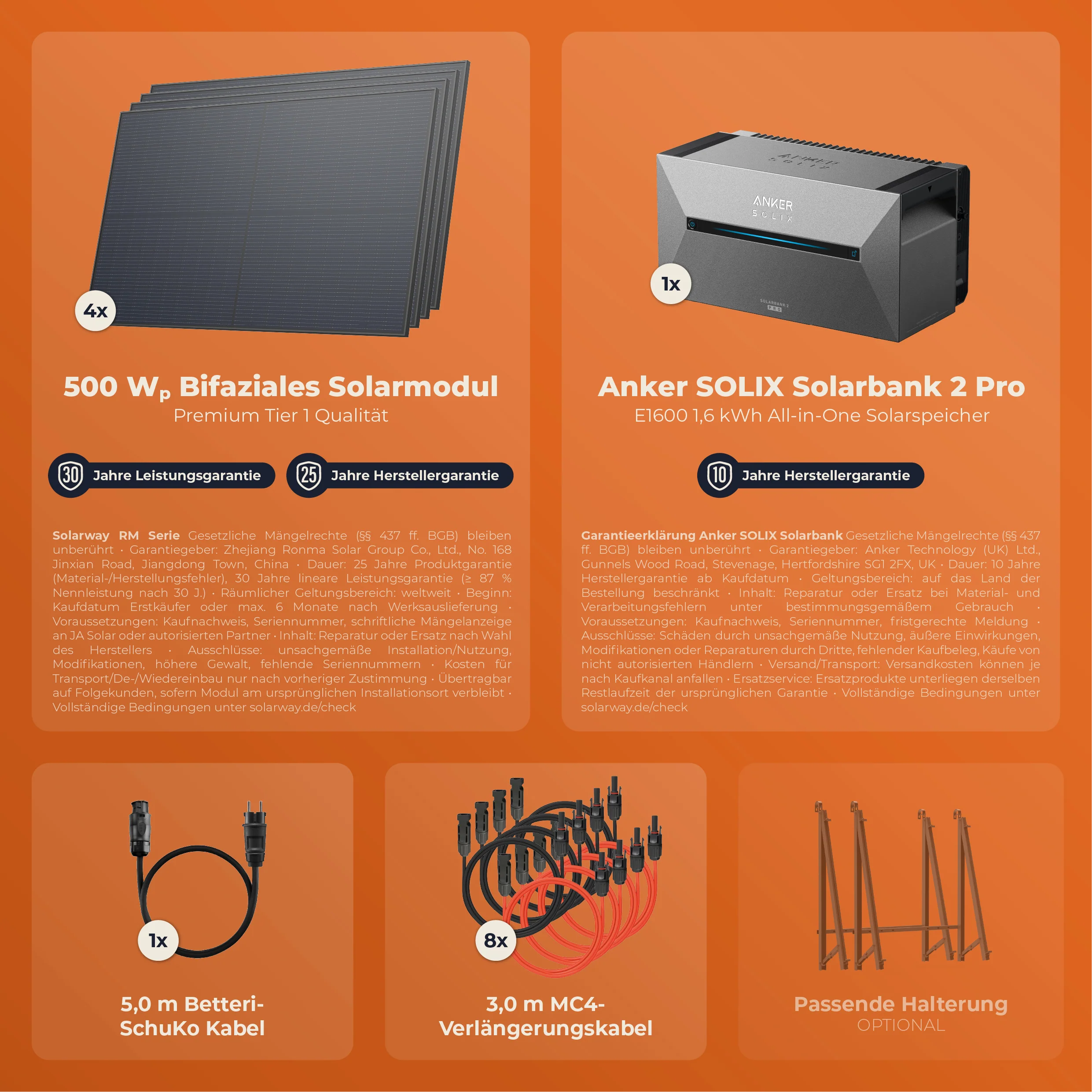 SOLARWAY Balkonkraftwerk 2000 Watt | Anker SOLIX Solarbank 2 E1600 Pro 1,6 kWh Speicher - Image 6