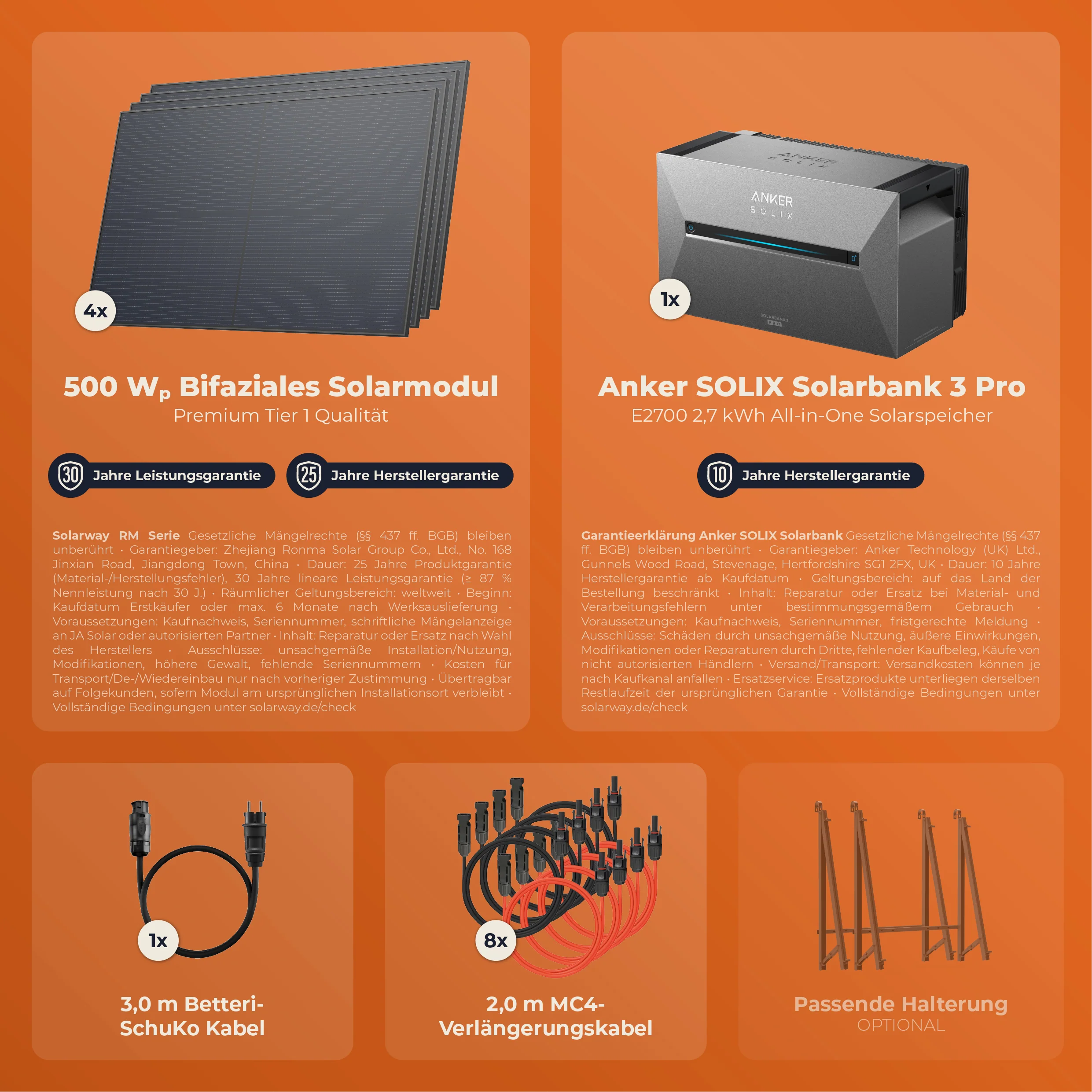SOLARWAY Balkonkraftwerk 2000 Watt Pro | Anker SOLIX Solarbank 3 E2700 Pro 2,7 kWh Speicher - Image 4