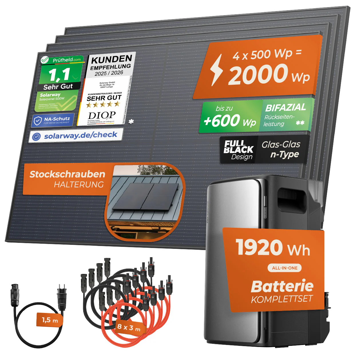 SOLARWAY Balkonkraftwerk 2000 Watt Ultra | EcoFlow STREAM Ultra 1920 Wh Speicher - Image 15