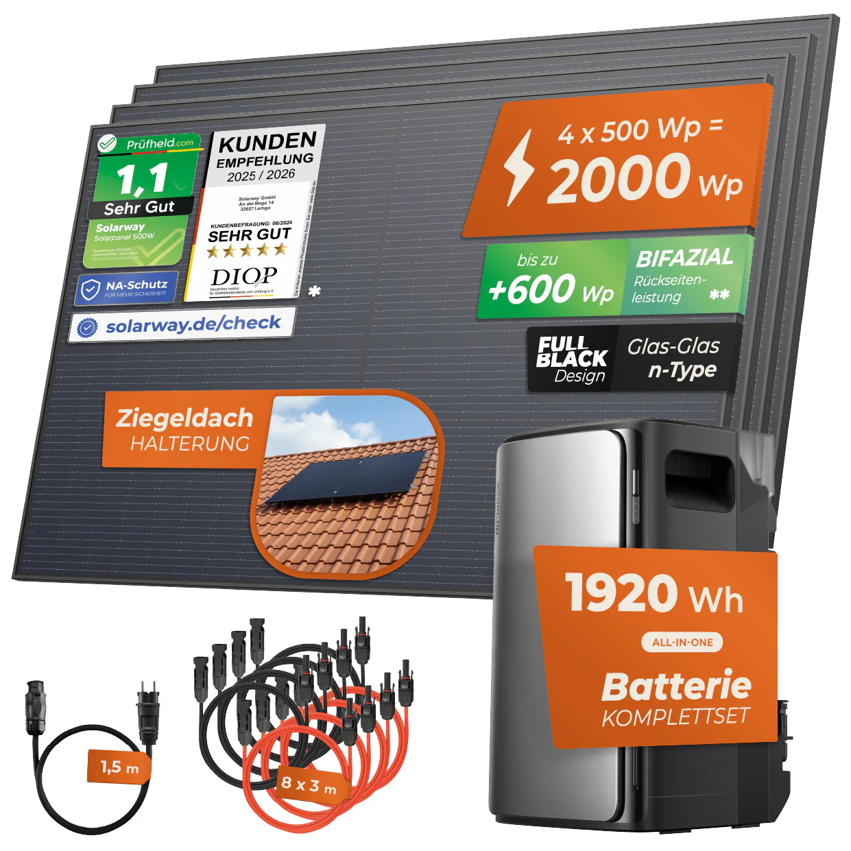 SOLARWAY Balkonkraftwerk 2000 Watt Ultra | EcoFlow STREAM Ultra 1920 Wh Speicher - Image 16