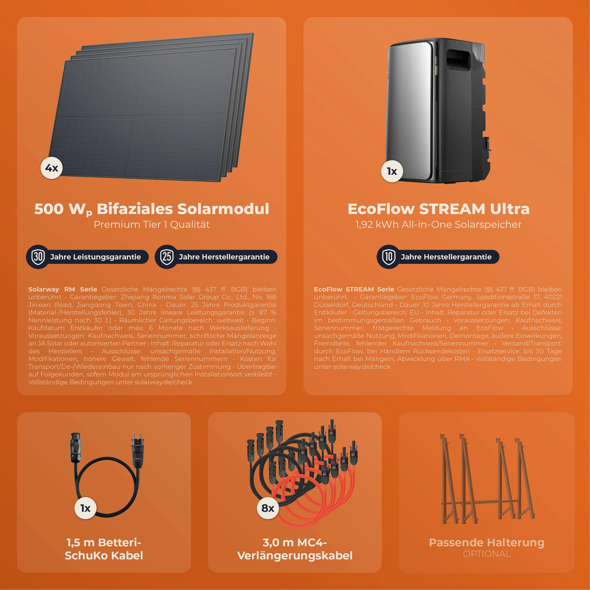 SOLARWAY Balkonkraftwerk 2000 Watt Ultra | EcoFlow STREAM Ultra 1920 Wh Speicher - Image 6