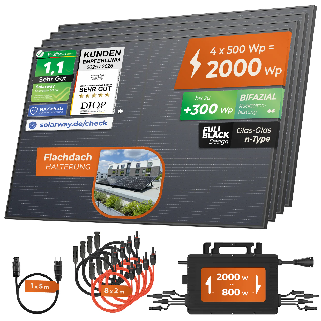 SOLARWAY Balkonkraftwerk 2000W | Hoymiles HiFlow 2000 Pro - Image 3