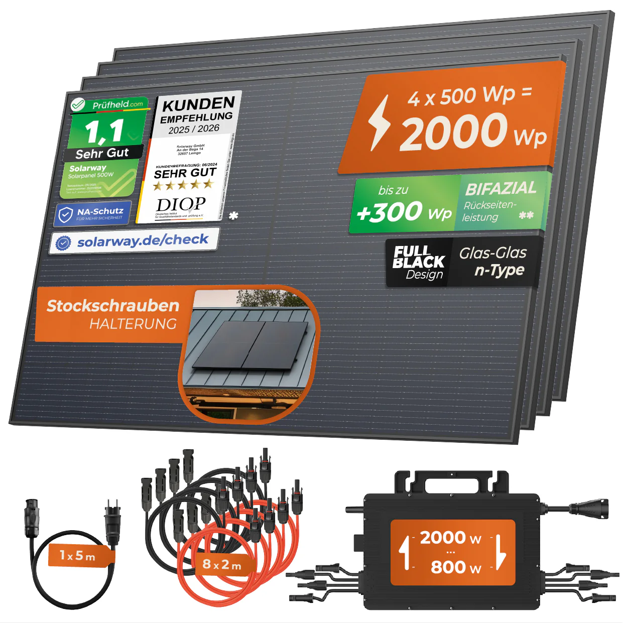 SOLARWAY Balkonkraftwerk 2000W | Hoymiles HiFlow 2000 Pro - Image 4
