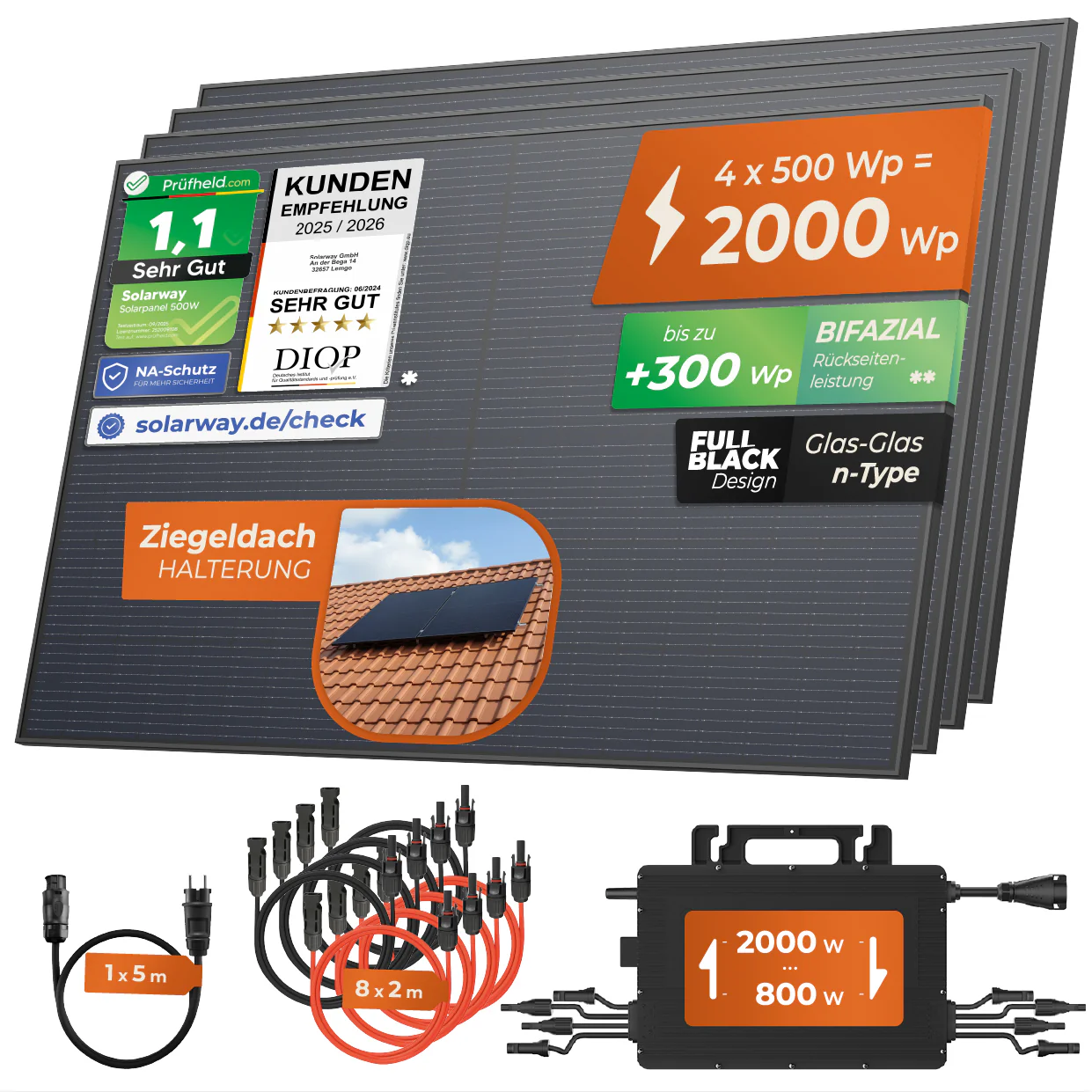 SOLARWAY Balkonkraftwerk 2000W | Hoymiles HiFlow 2000 Pro - Image 5