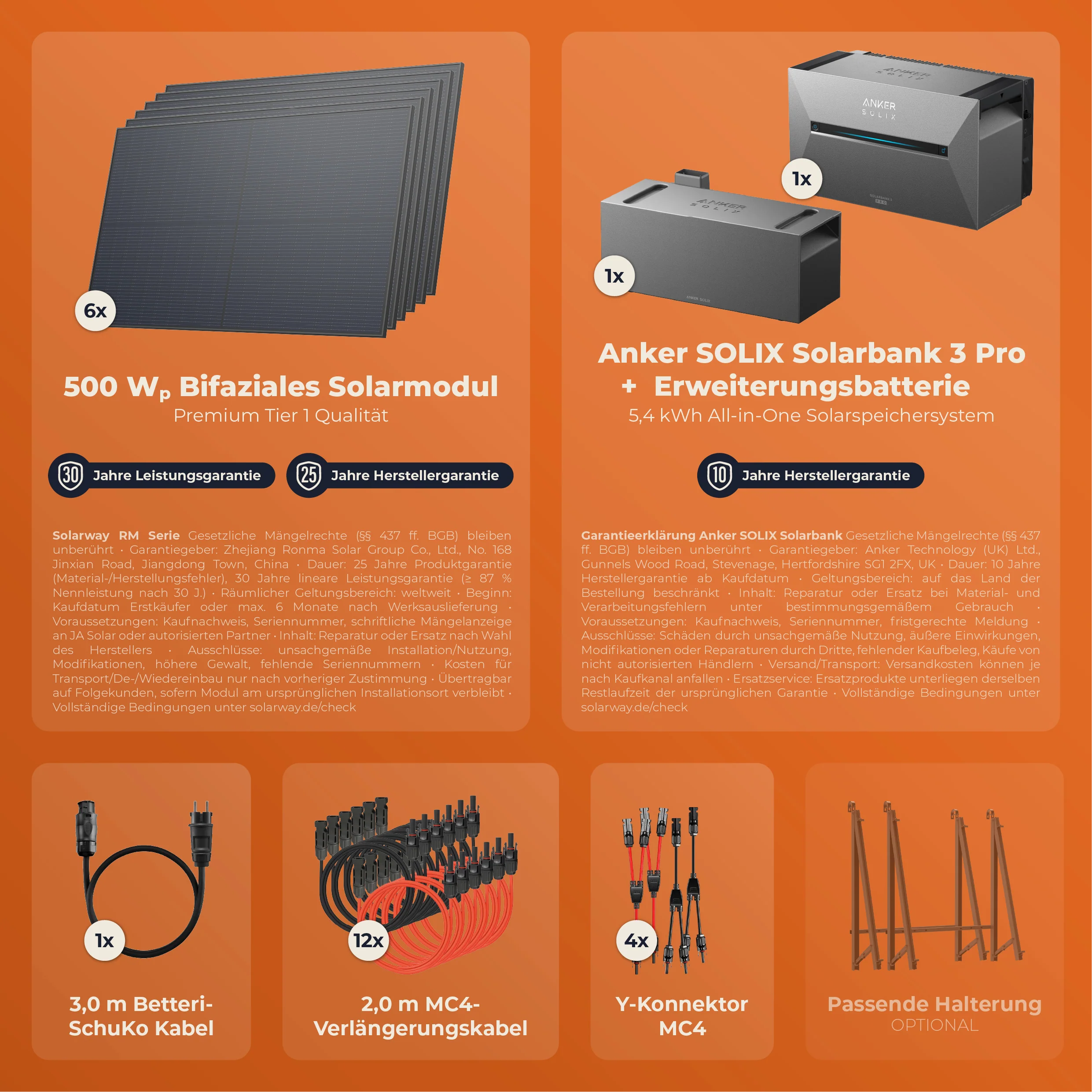 SOLARWAY Balkonkraftwerk 3000 Watt Pro | Anker SOLIX Solarbank 3 E2700 Pro 5,4 kWh Speicher - Image 4