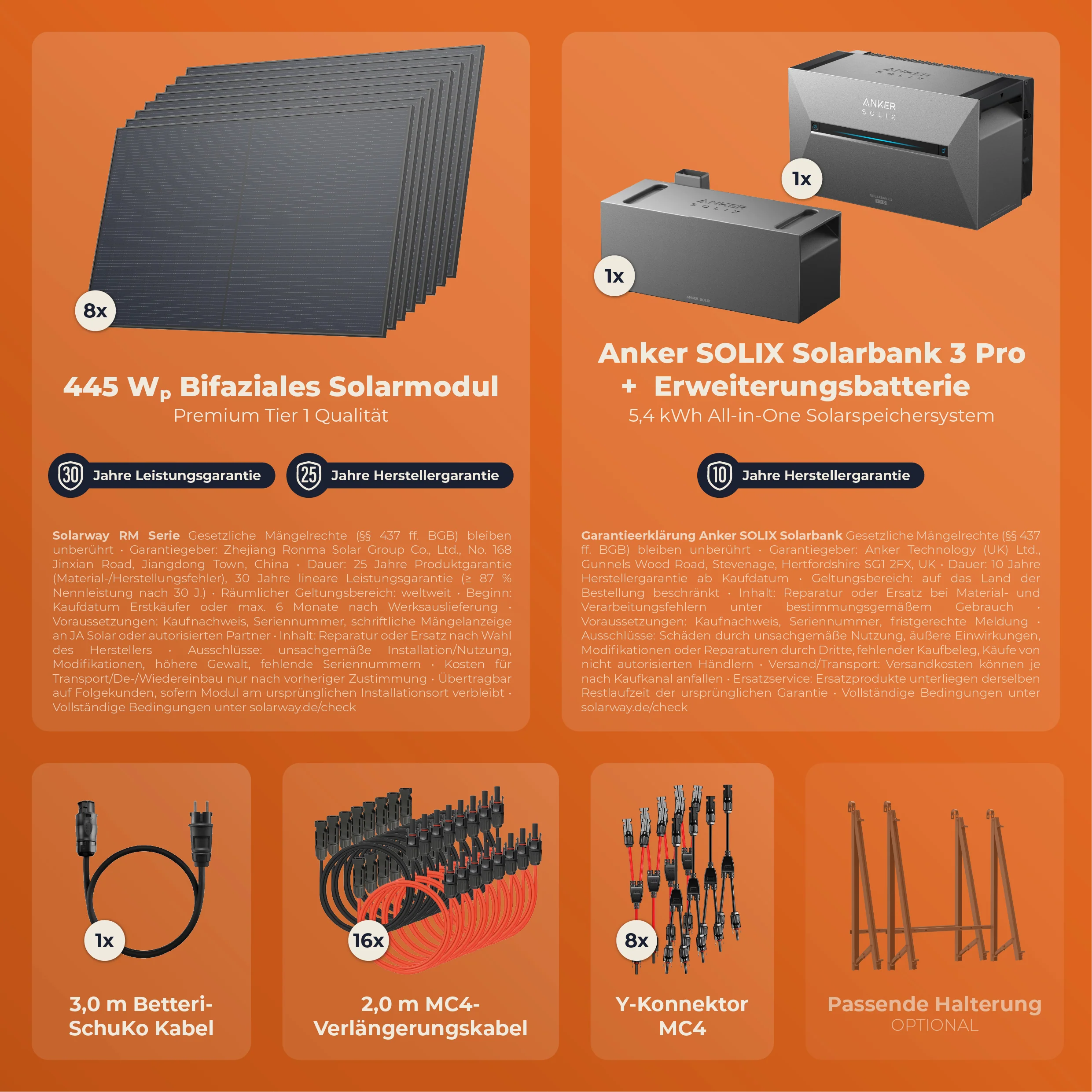 SOLARWAY Balkonkraftwerk 3560 Watt Pro | Anker SOLIX Solarbank 3 E2700 Pro 5,4 kWh Speicher - Image 4