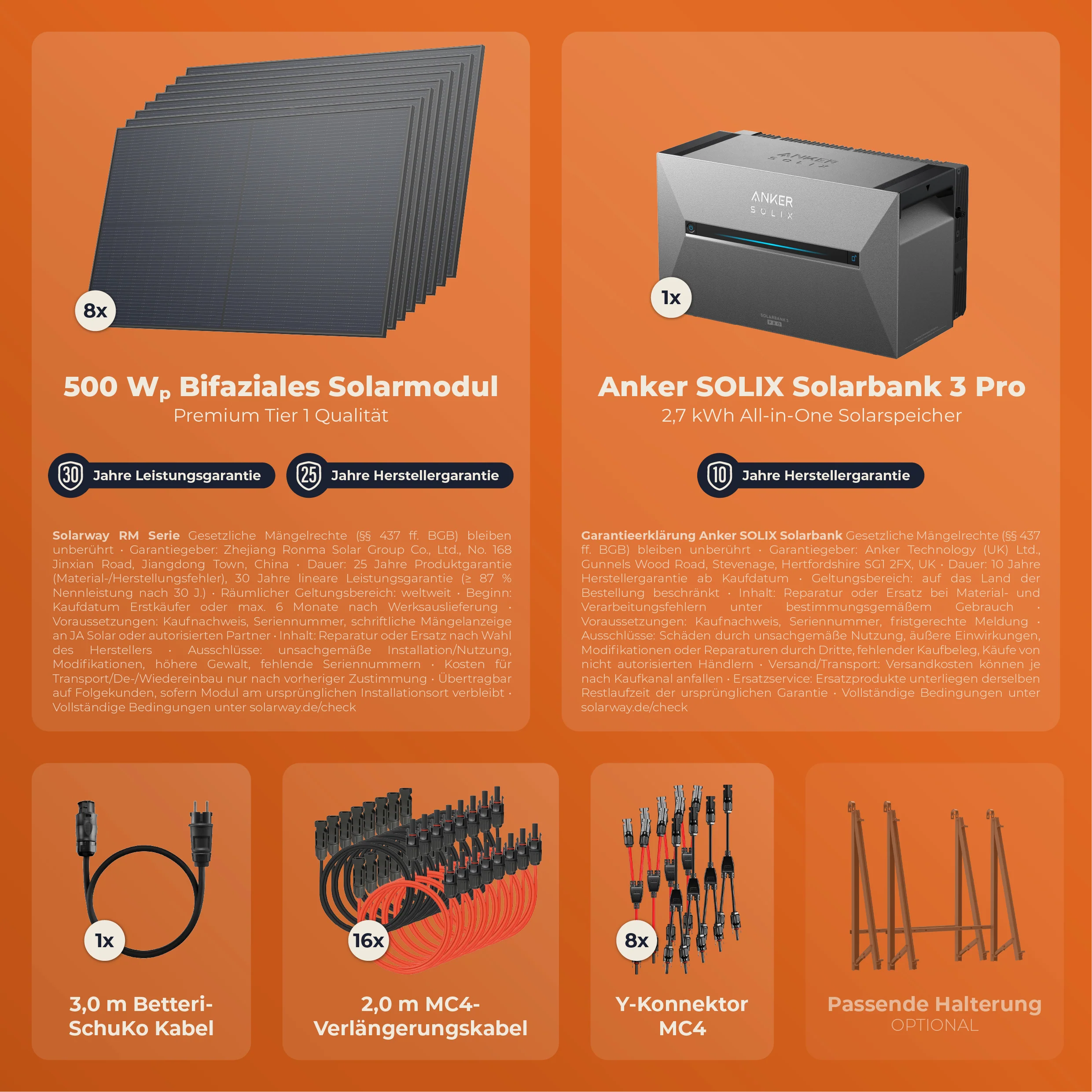 SOLARWAY Balkonkraftwerk 4000 Watt Pro | Anker SOLIX Solarbank 3 E2700 Pro 2,7 kWh Speicher - Image 4