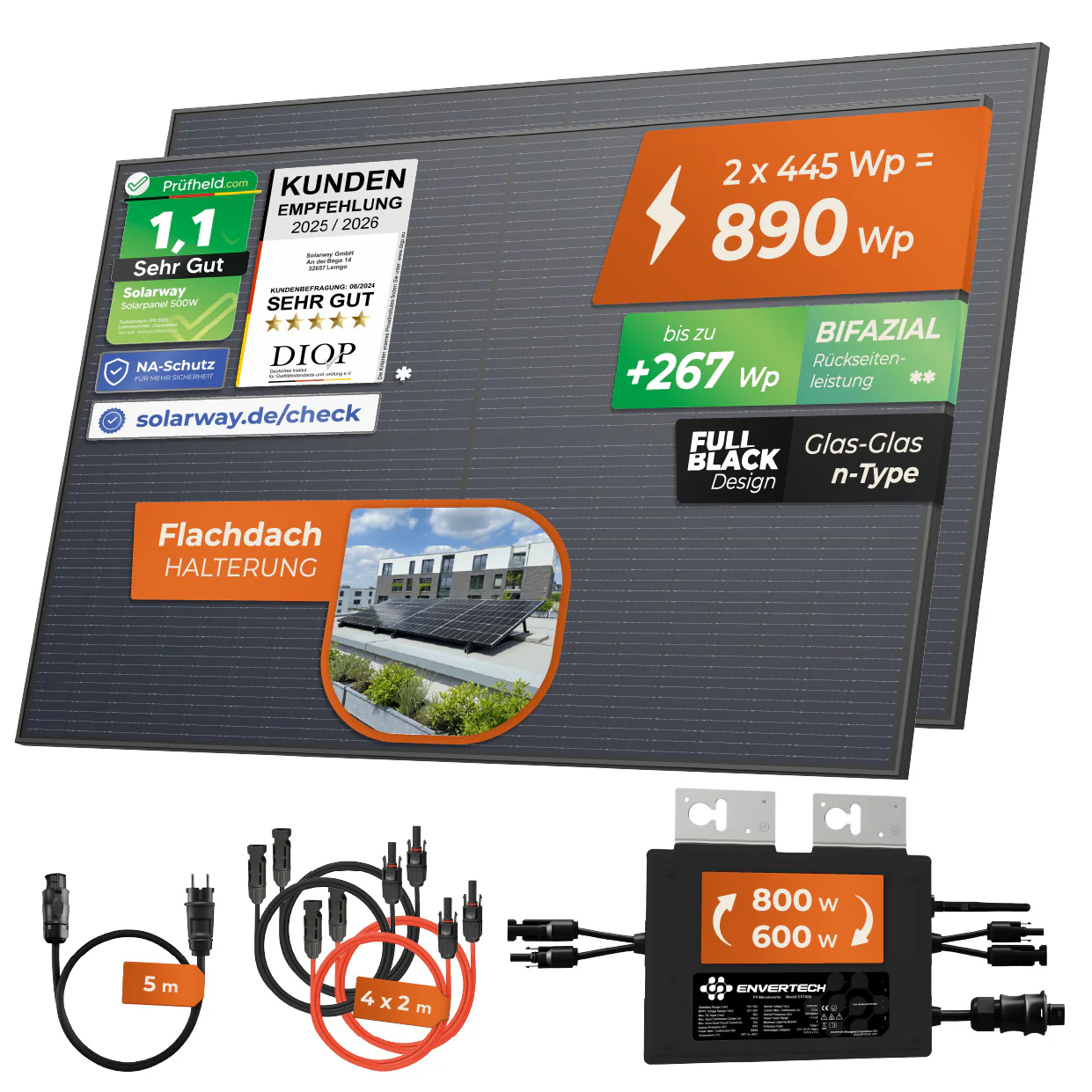 SOLARWAY Balkonkraftwerk 890 Watt | Envertech 600/800 Watt - Image 9