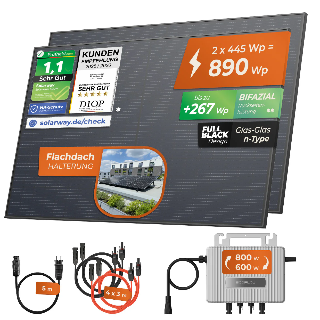 SOLARWAY Balkonkraftwerk 890 Watt | EcoFlow 600/800 Watt - Image 14