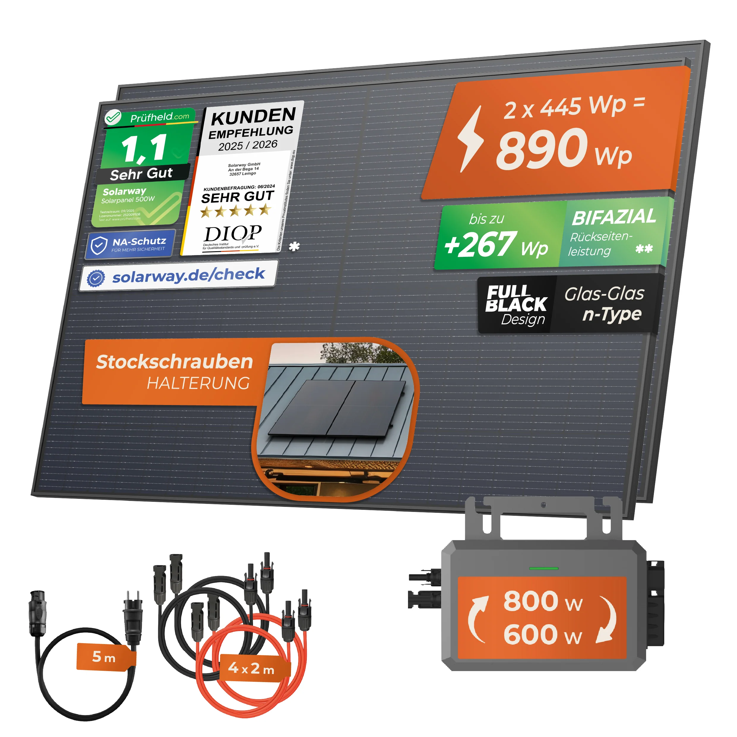 SOLARWAY Balkonkraftwerk 890 Watt | Hoymiles 800 Watt - Image 11