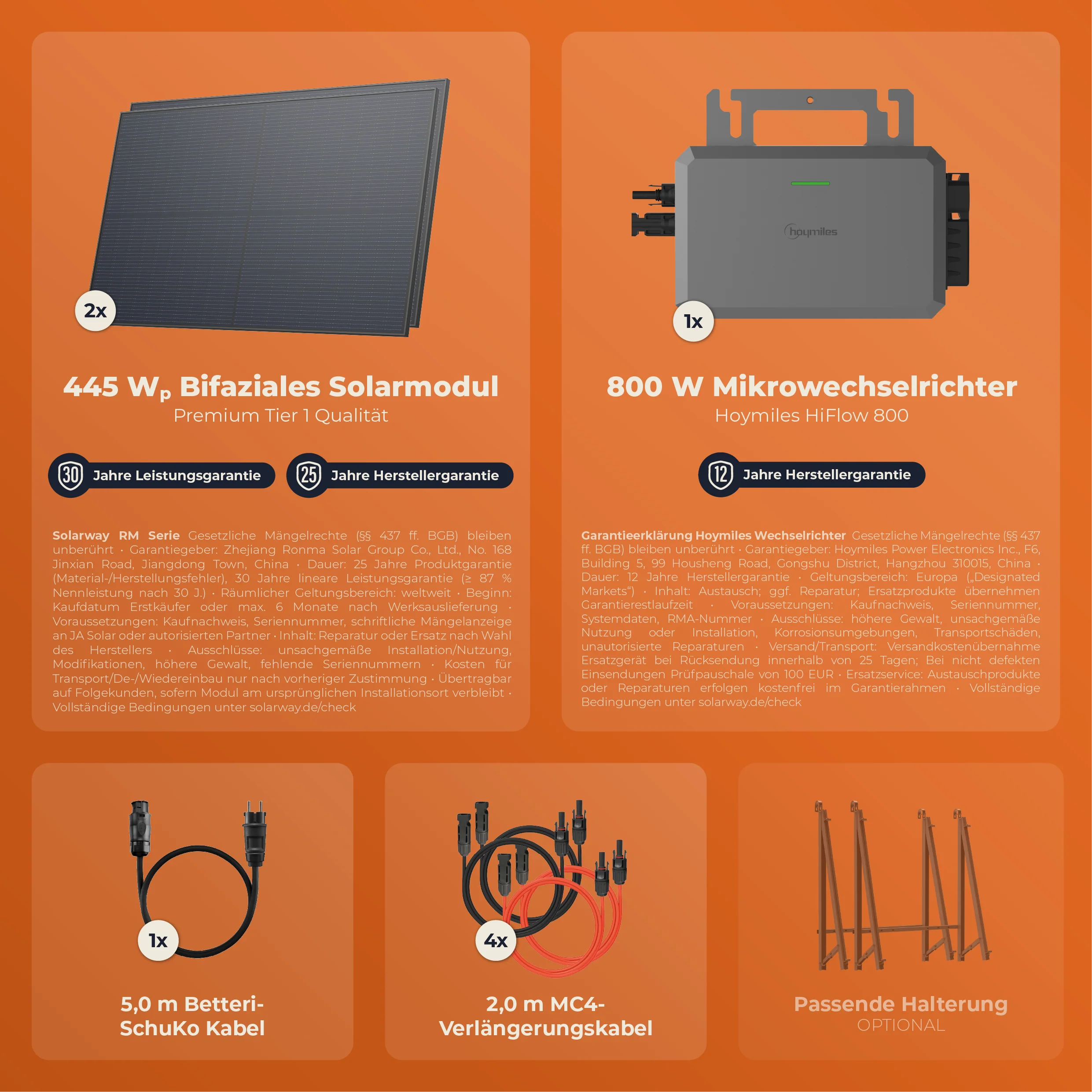 SOLARWAY Balkonkraftwerk 890 Watt | Hoymiles 800 Watt - Image 4